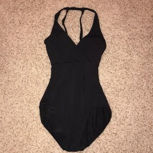 Black halter neck leotard